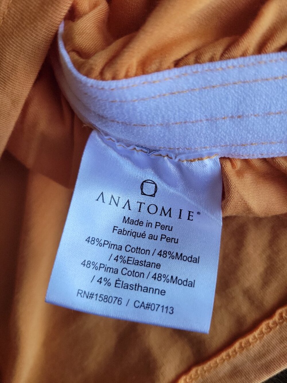 Anatomie Milly Ruched Long Sleeve Top in Tangerine Orange Women's Size S - Picture 8 of 8